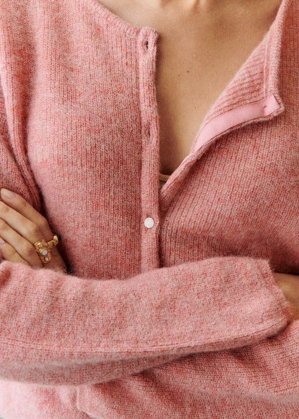 Eveloria Damen Chint-Cardigan Superweich Mit Knöpfen