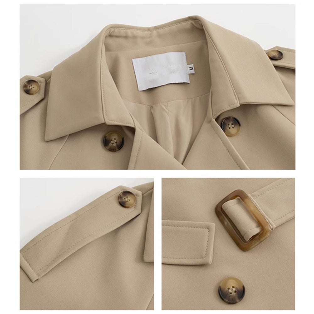 Damen Trenchcoat Doppelreihig Lang Clotilde