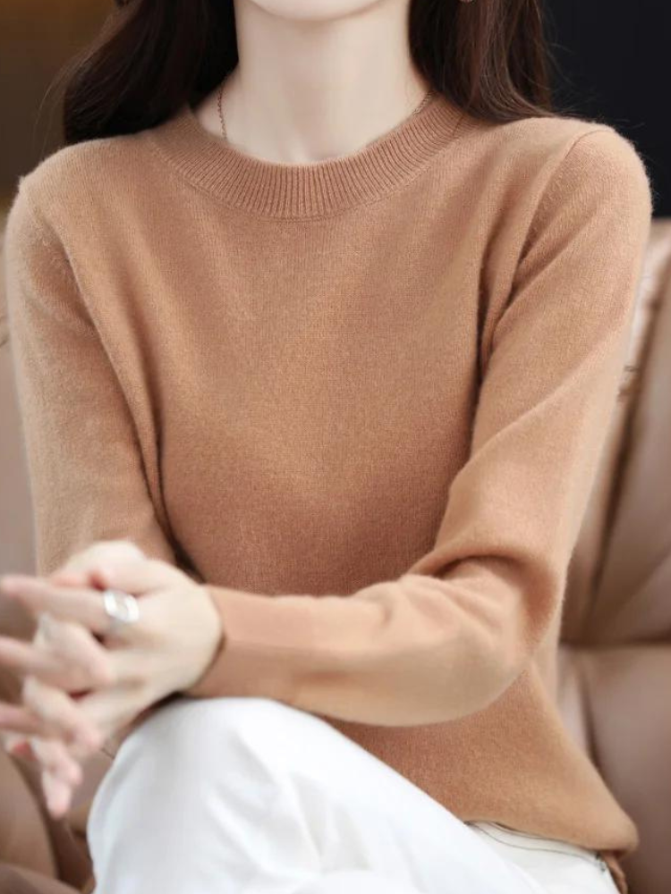 Eveloria Damen Wollpullover Klassisch