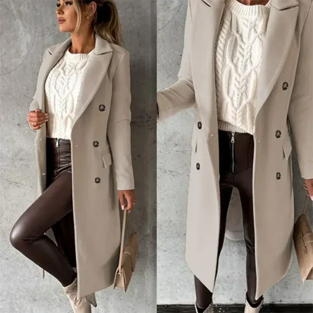 Damen Trenchcoat Warm Winter Mantel