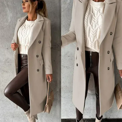 Damen Trenchcoat Warm Winter Mantel