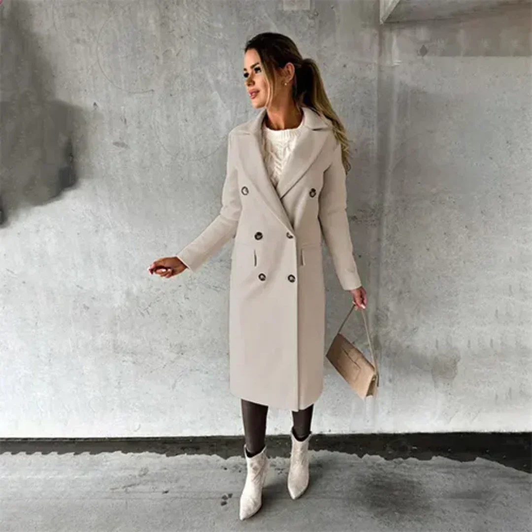 Damen Trenchcoat Warm Winter Mantel - Eveloria