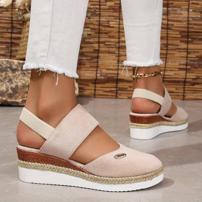 Damen Sandalen Plattform Rutschfest Elastisch