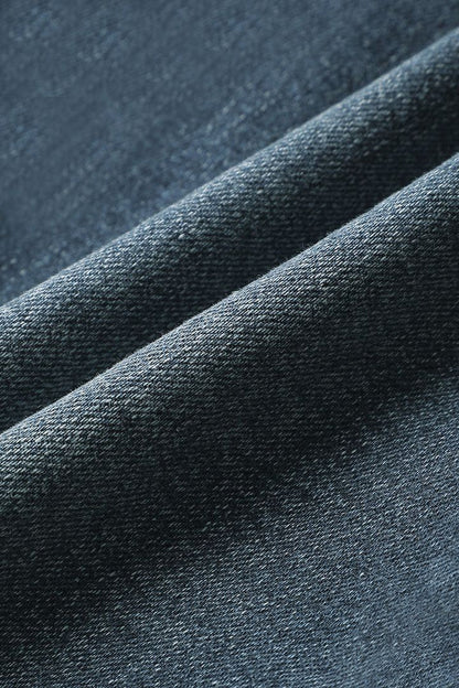 Eveloria Damen Mittel Taille Jeans Flamingo Bestickt
