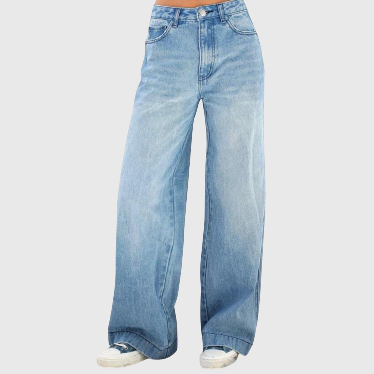 Damen Baggy Jeans Hose Blau
