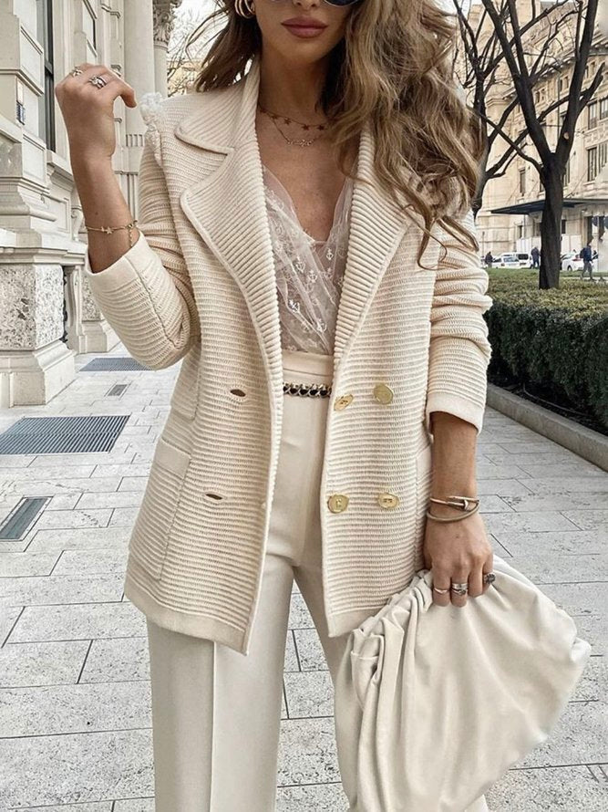 Damen Beige Blazer - Eveloria