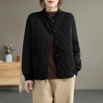Damen Steppjacke Knopfleiste Taschen Noemi