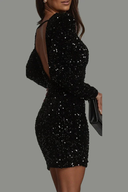 Eveloria Damen Winterpartykleid Rückenfrei