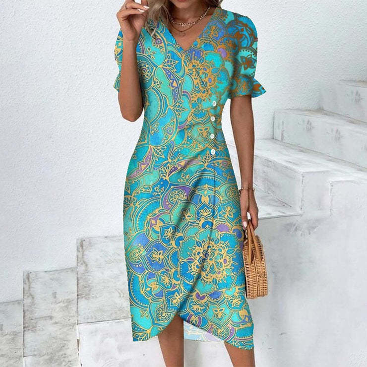 Damen Sommerkleid Leicht Feminin Pastell
