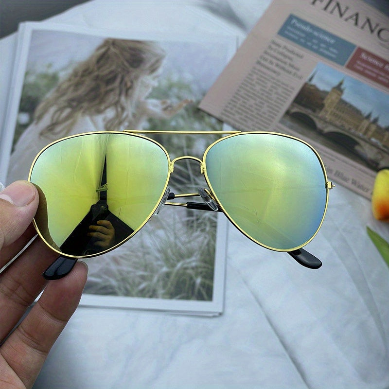 Eveloria Damen Aviator Sonnenbrille Goldener Rahmen