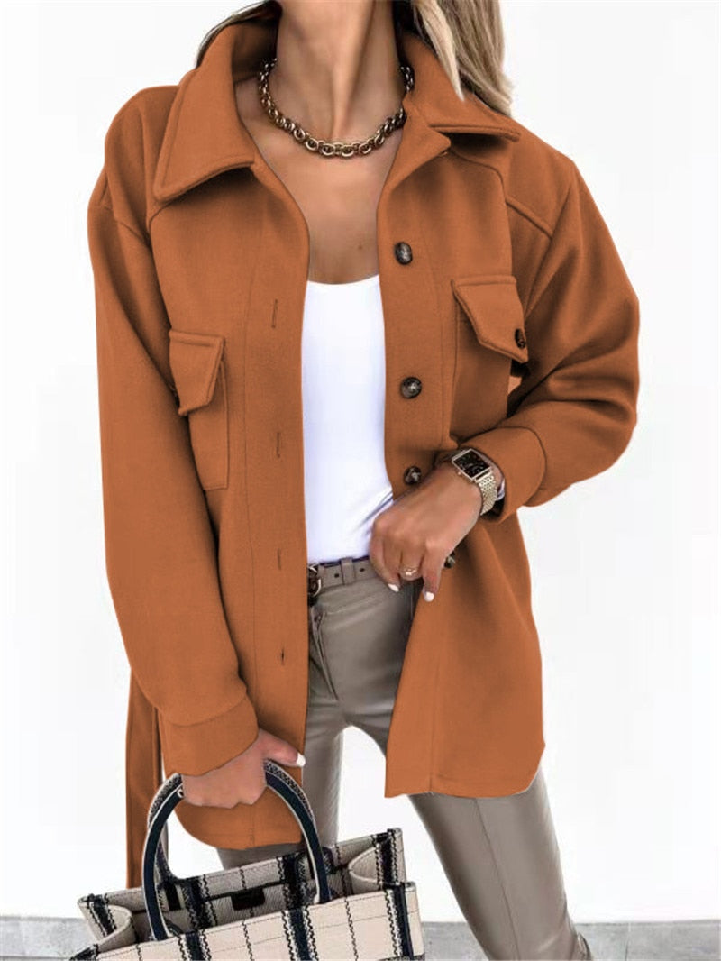 Damen Oversized Jacke Bequem