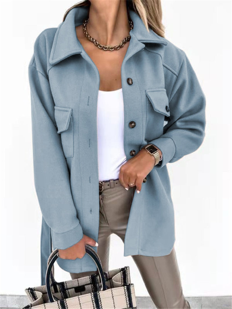Damen Oversized Jacke Bequem