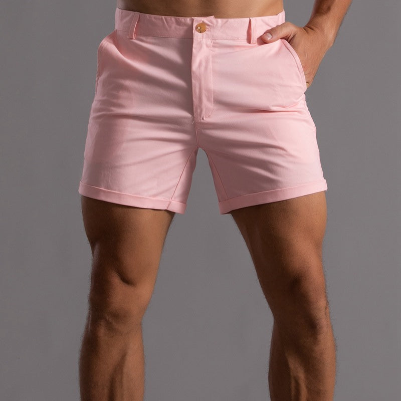 Herren Sommer Shorts Maßgeschneiderte Passform Freizeit Beige