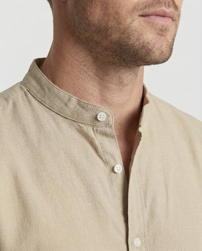 Herren Stehkragenhemd Regular Fit Weiß