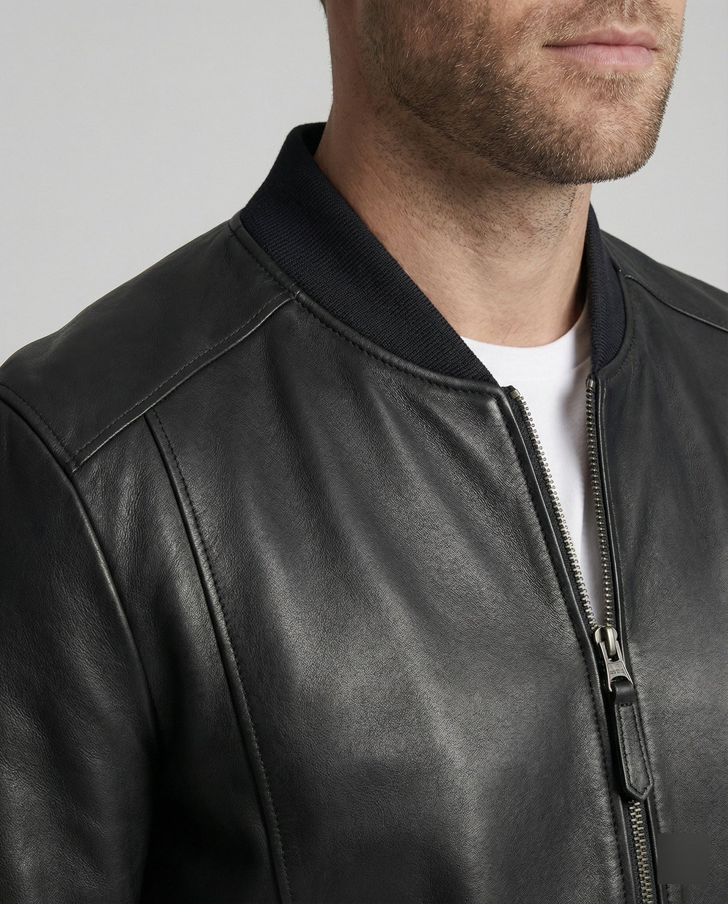 Herren Leder-Bomberjacke