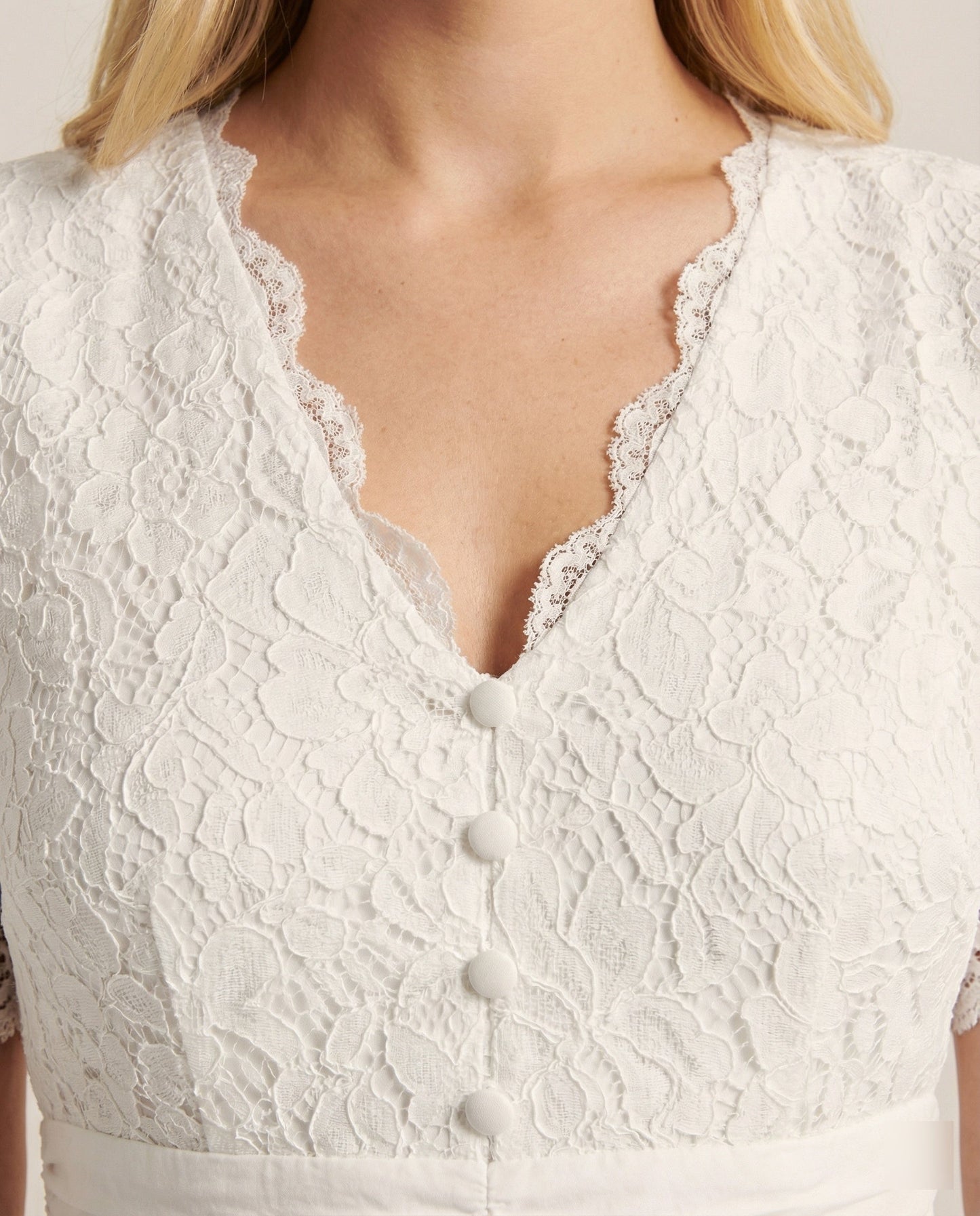 Hochzeitskleid Spitze Romantisch Weiß