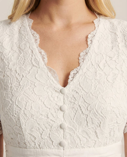 Hochzeitskleid Spitze Romantisch Weiß