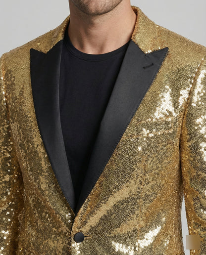 Herren Pailletten Blazer Glamour