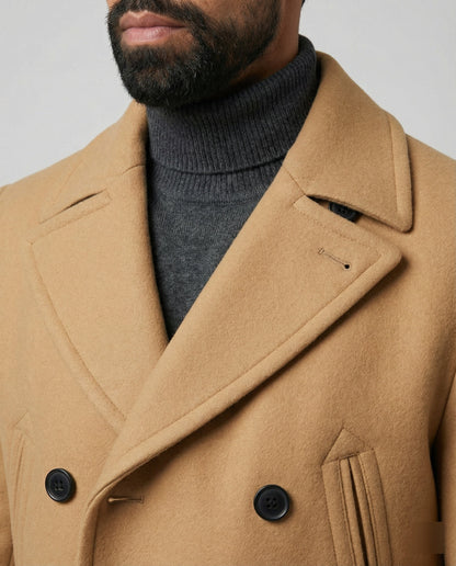 Herren Wollmantel Elegantes Design Doppelknopf