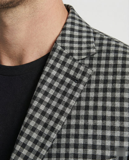 Herren Slim Fit Sakko Glencheck Einreiher