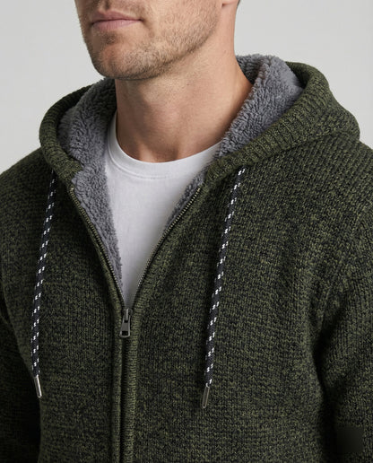 Herren Herbststrickjacke mit Kapuze
