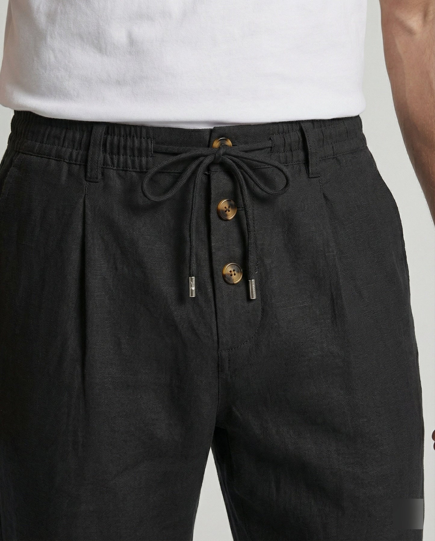 Herren Leinenhose Atmungsaktiv Leicht Beige