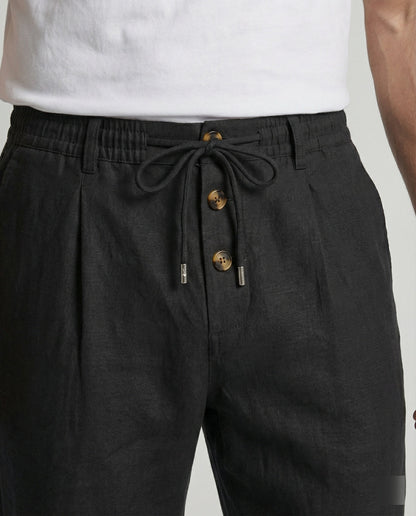 Herren Leinenhose Atmungsaktiv Leicht Beige
