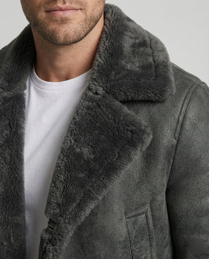 Langer Damen Wintermantel Wollstoff