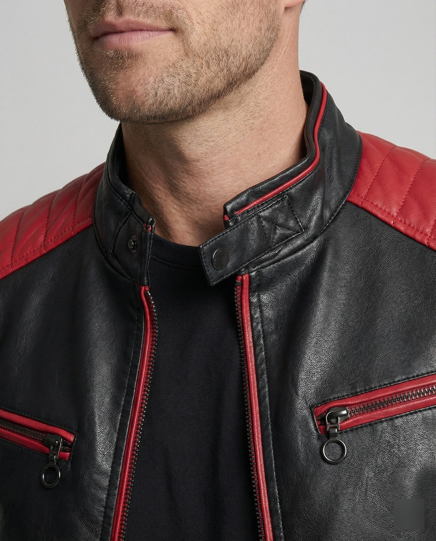 Herren Lederjacke Biker Stil