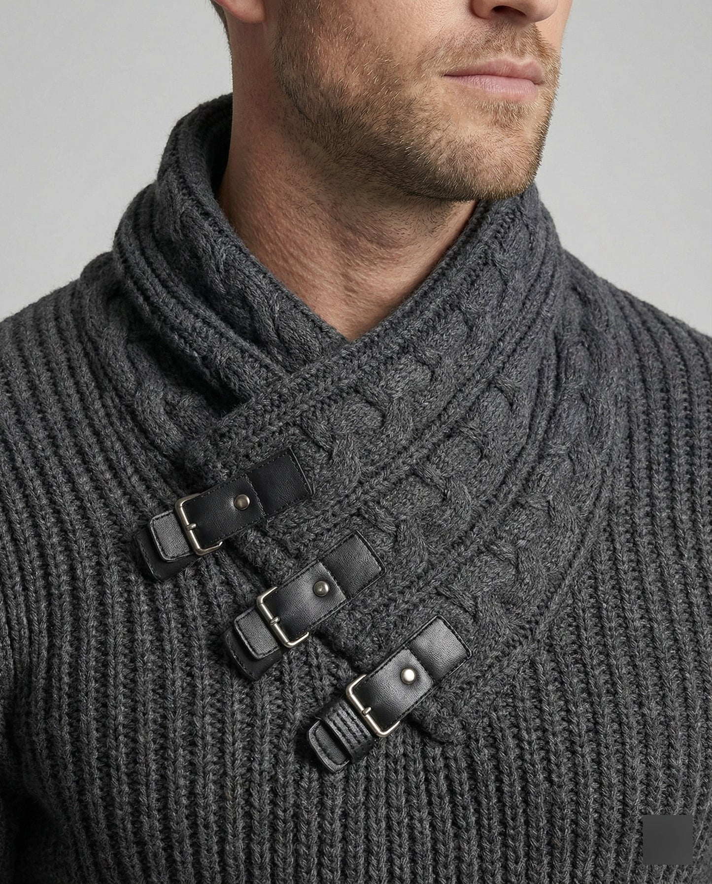Herren Asymmetrischer Strickpullover