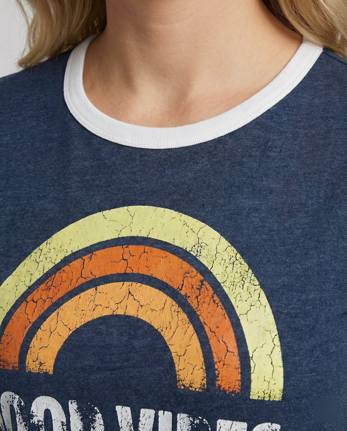 Eveloria Damen Good Vibes T-Shirt Positivität