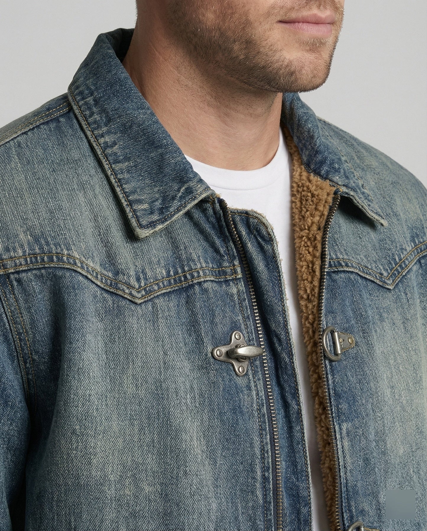 Herren Bomberjacke Teddyfutter Jeans