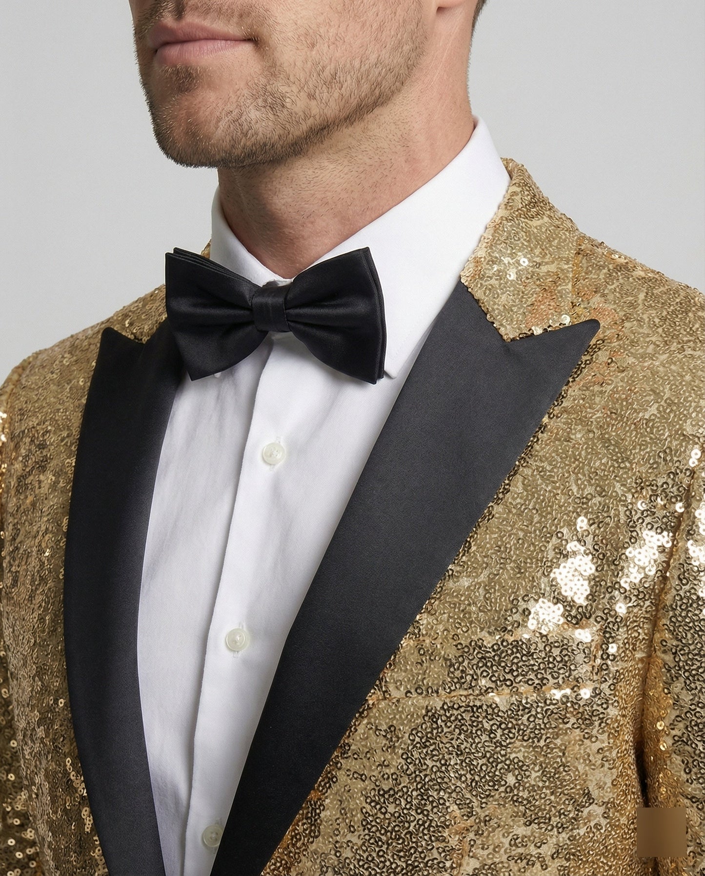 Eveloria Herren Blazer Pailletten Glänzend
