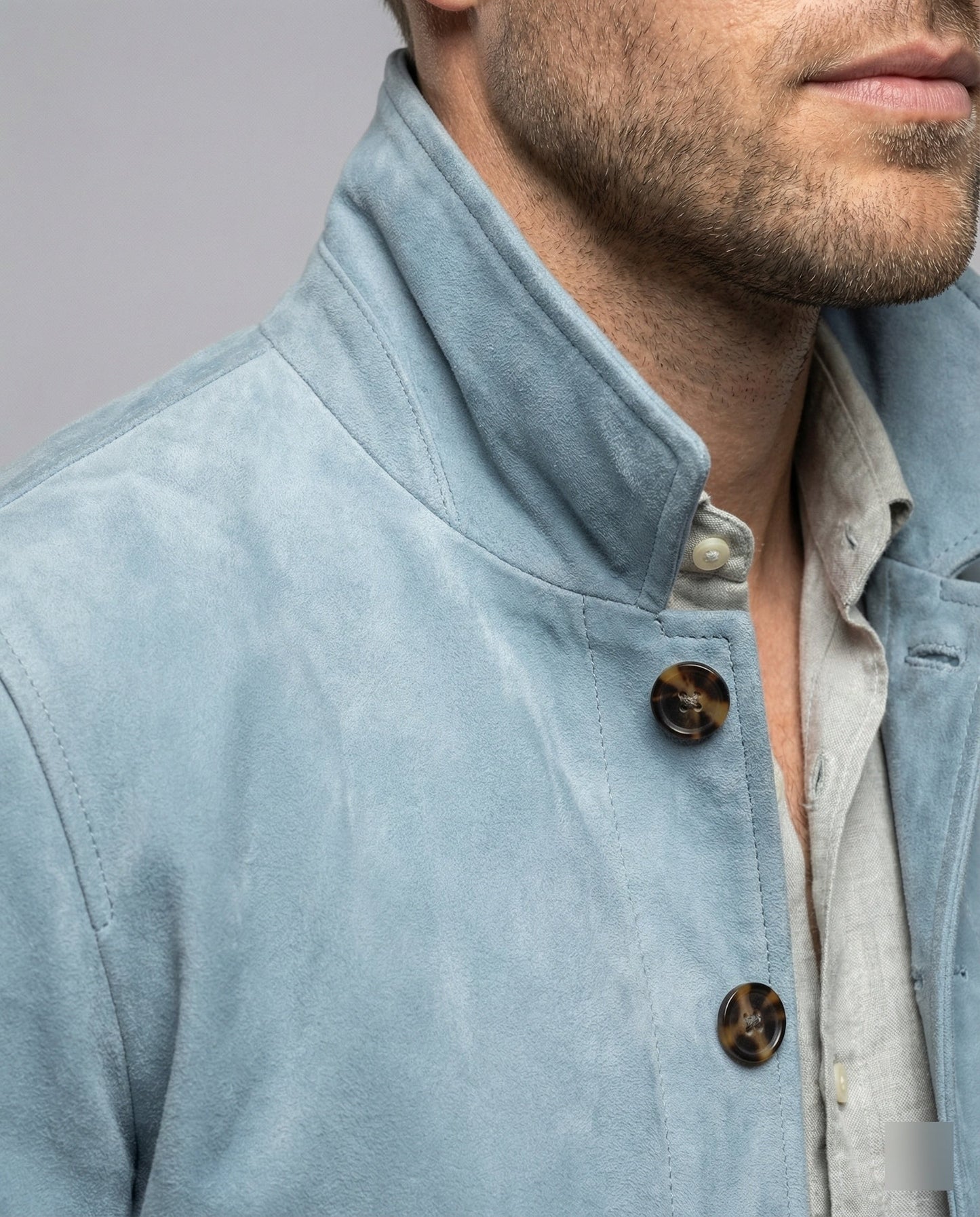 Herren Lederjacke Wildleder Praktischer Kragen