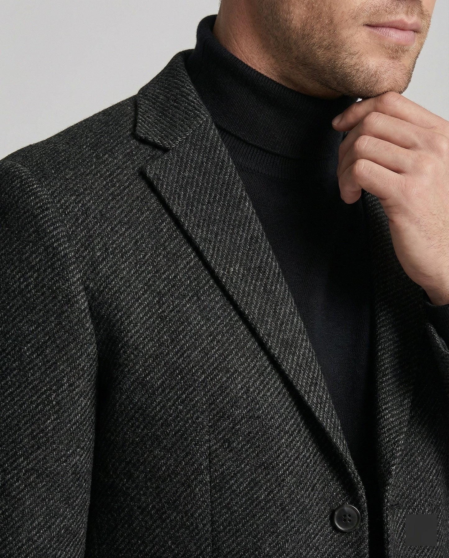 Herren Slim-Fit Sakko Tweed 2-Knopf