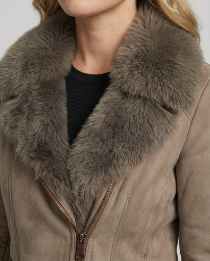 Eveloria Damen Winterjacke Elegant Kragen