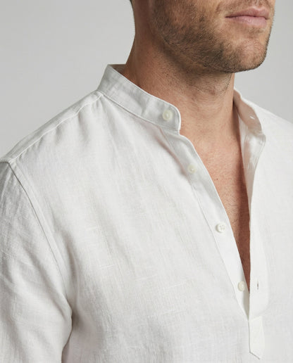 Herren Leinenhemd Elegantes Weiß