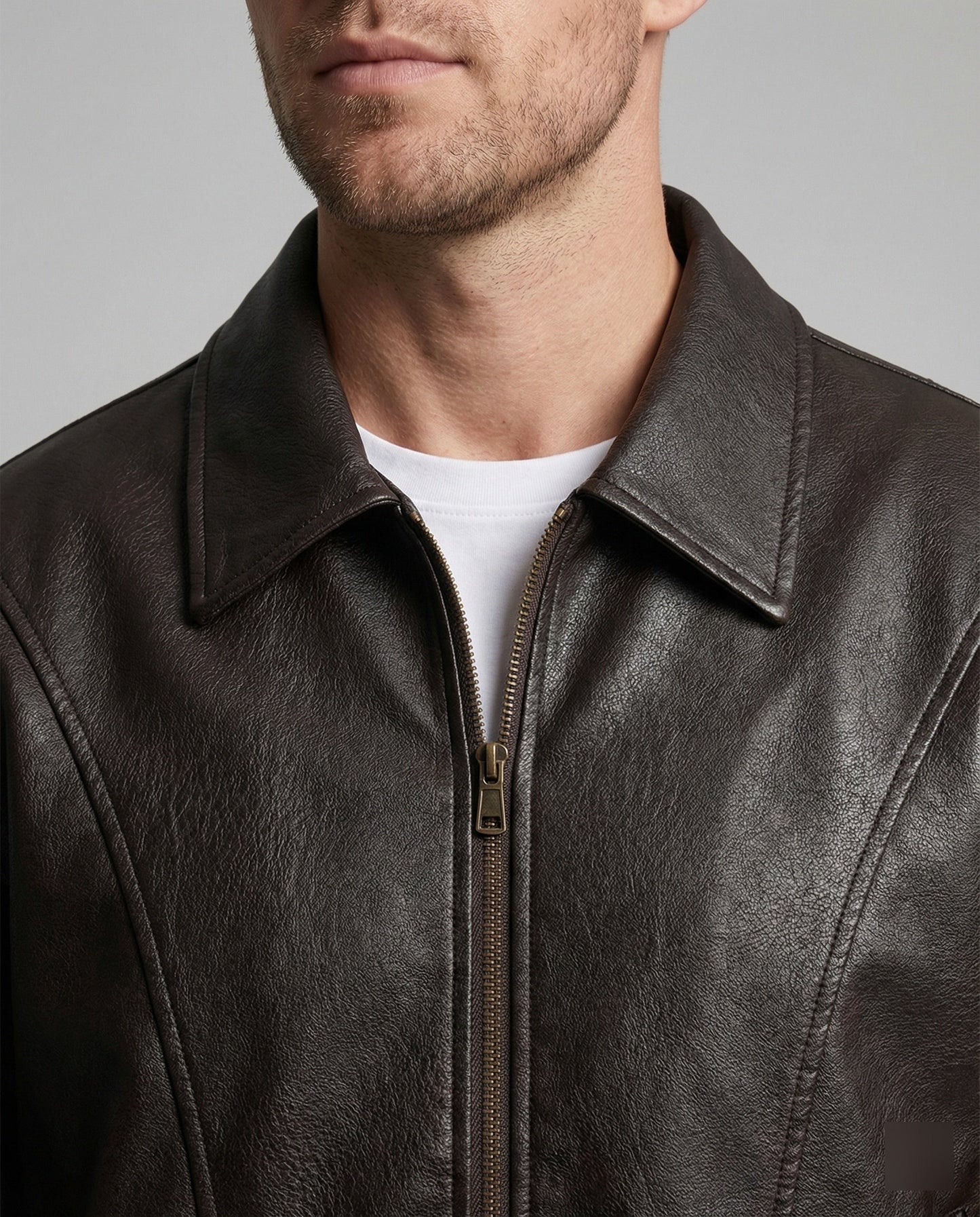 Herren Lederbomberjacke