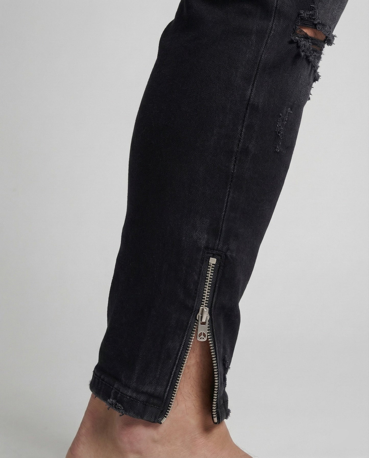 Herren Skinny Jeans Rissig Reißverschluss
