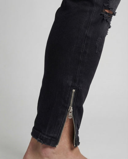 Herren Skinny Jeans Rissig Reißverschluss