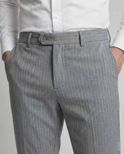 Herren Anzughose Nadelstreifen Stretch