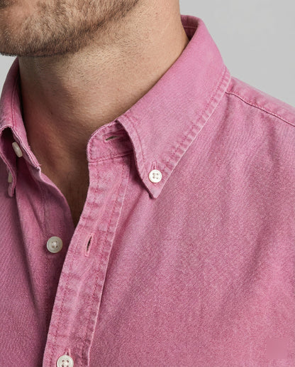 Herren Oxfordhemd Button Down Baumwolle Weiß