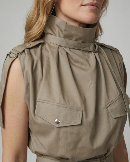 Damen Jumpsuit Ärmellos Modern Stylisch