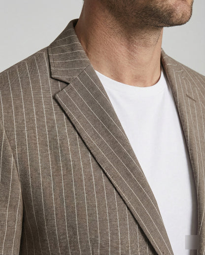 Herren Slim-Fit Sakko Nadelstreifen Sommer