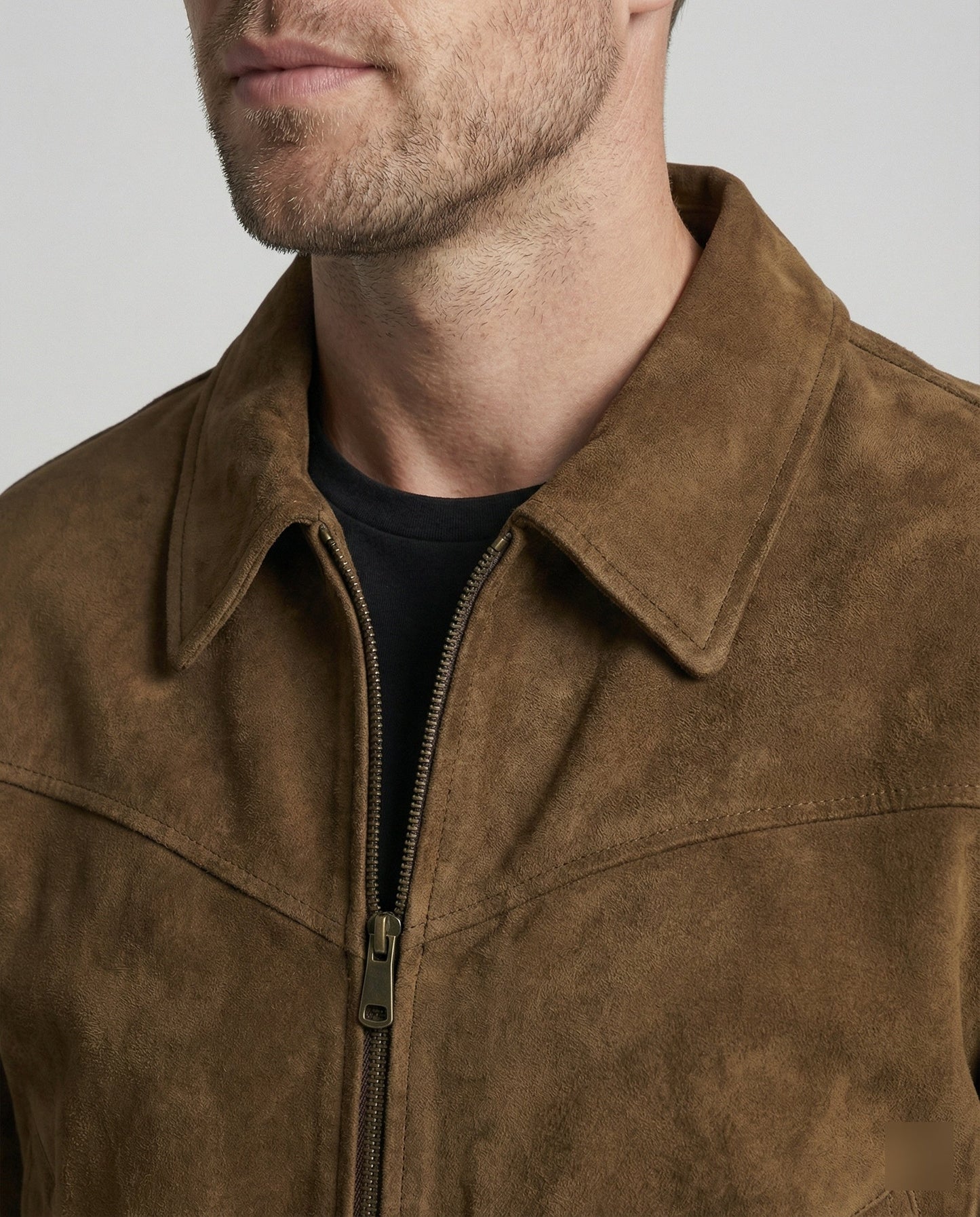 Herren Bomberjacke Veloursleder