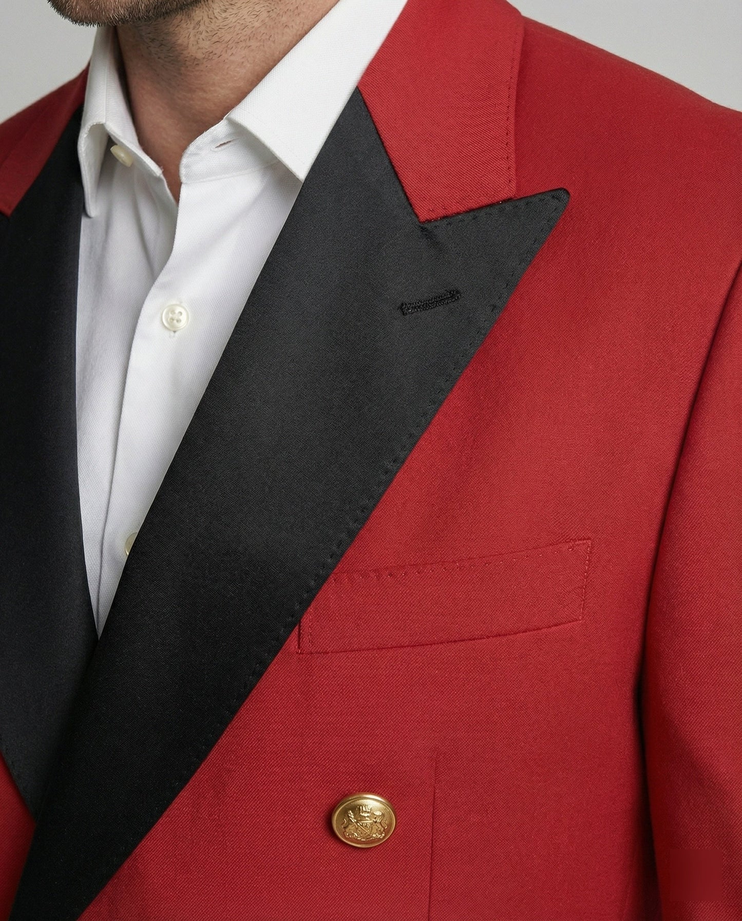 Herren Doppelreiher Blazer goldene Knöpfe Elegant
