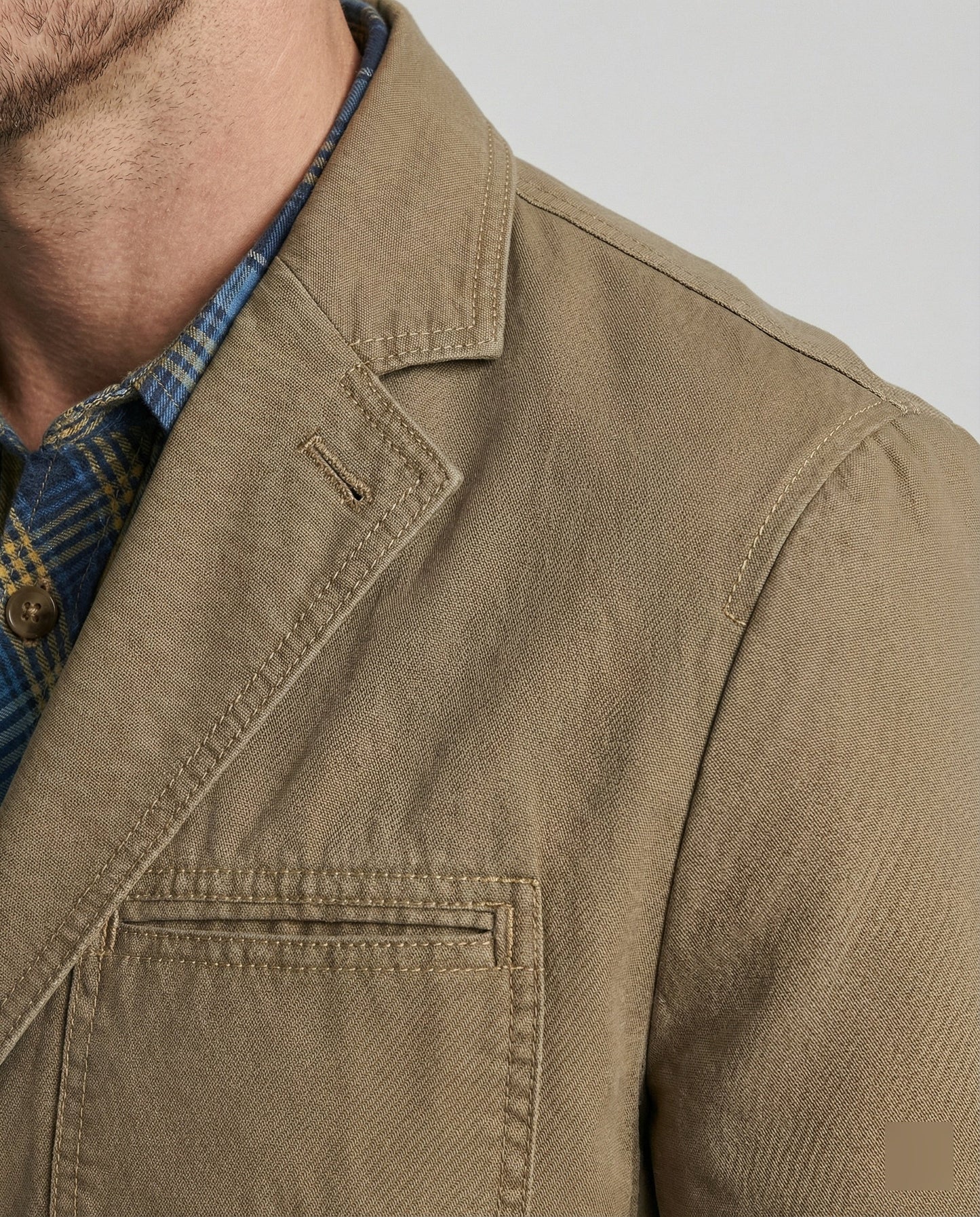 Herren Blazer Baumwolle Leger Blau