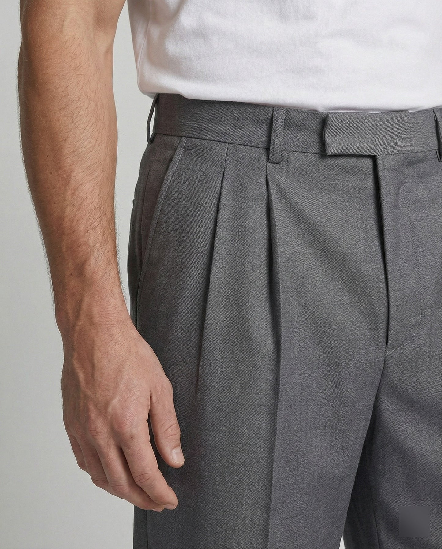 Herren Bundfaltenhose Weite Freizeithose