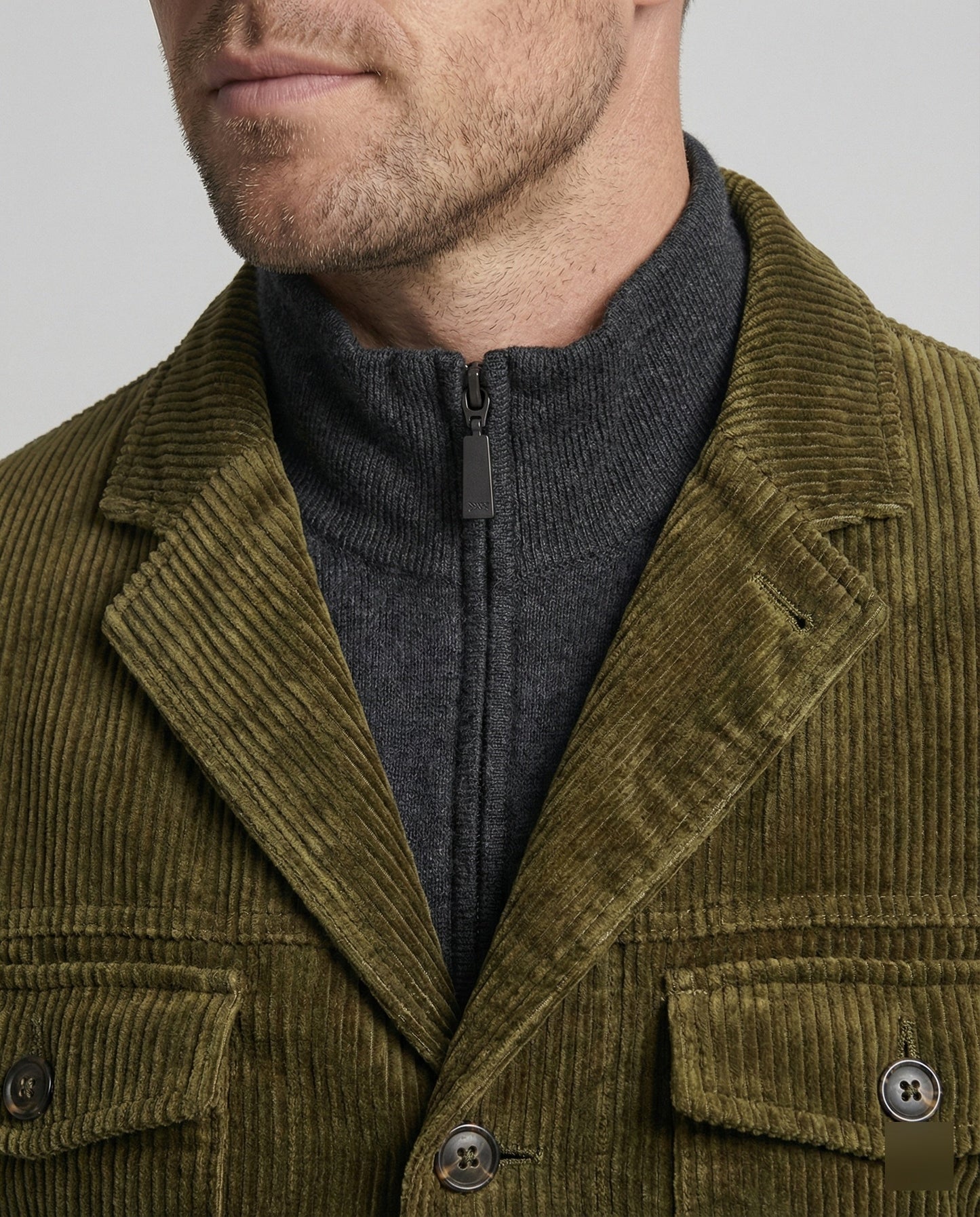Herren Cordjacke Multifunktionale Taschen Moderner Schnitt Braun