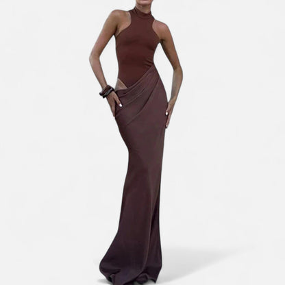 Damen Maxikleid Neckholder Cut-Out Kleid